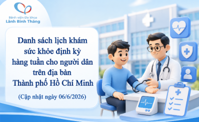 (HCDC) Danh sách lịch khám sức khỏe định kỳ hàng tuần cho người dân trên địa bàn Thành phố Hồ Chí Minh (Cập nhật ngày 06/6/2026)